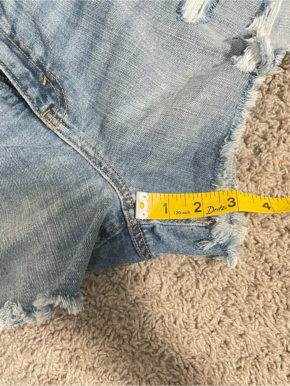aerie Light Blue Distressed Denim Shorts - Picture 6 of 7